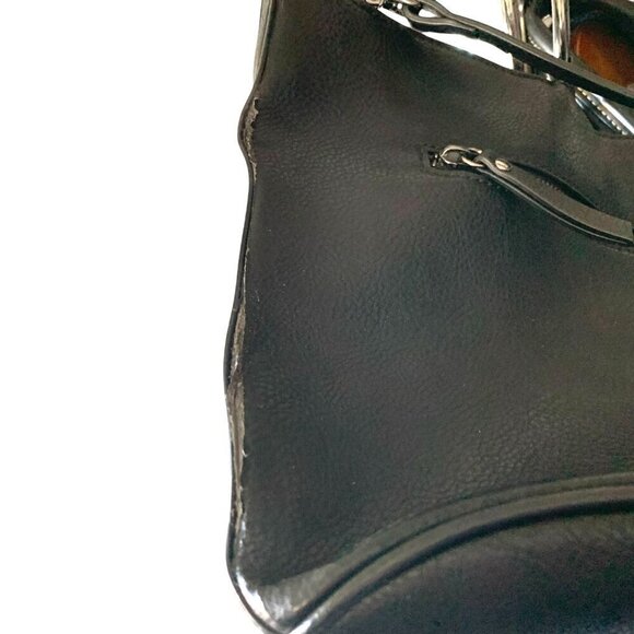Joe's Crossbody Bag With Bracelet Top Handles Zipper Details Black Vegan Leather - Picture 8 of 10